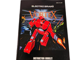 a book with a picture of a red robot on it