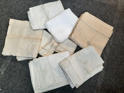 Chemise de nuit chiffré H-R - Galon brodé au fil rouge - Linge ancien