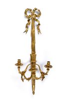 Grande paire d’appliques à trois bras de lumière feuillagés … (photo 2)
