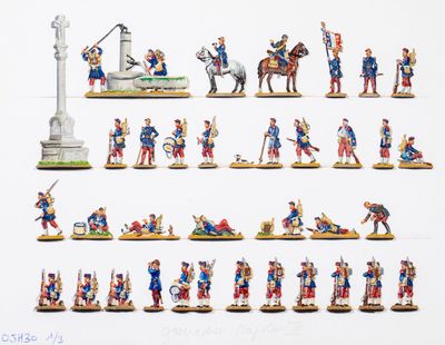 de nombreuses figurines de soldats exposées