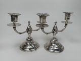 pair of silver plated candelabs with candlesticks