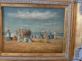 a painting of a group of people in a field