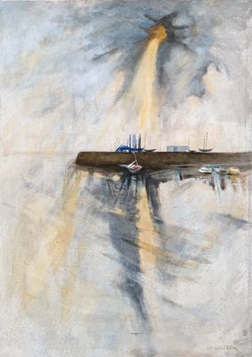 une image représentant un tableau où l'on voit un avion volant dans le ciel