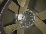 a close up view of a military helmet with a clock on it ' s face