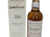 une bouteille de Linkwood 1990 avec son coffret et sa boîte
