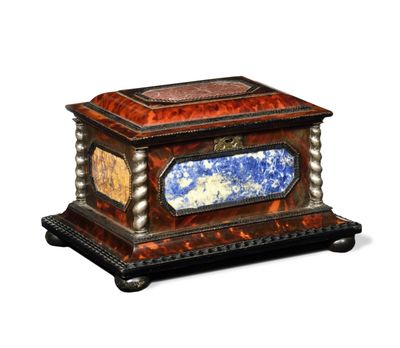 an image of a decorative box with a blue and white marble in it