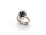une bague à grappes de saphirs et de diamants