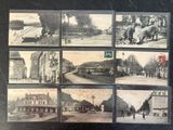 pictures of a bunch of old postcards on a table