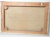 an old picture of a picture frame with a picture hanging on it
