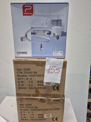 Lot de 4 luminaires 3 spots orientables couleur blanc, marqu…