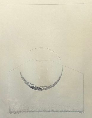 un dessin représentant un bol posé sur une assiette, sur une table