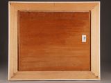 an image of a picture of a wooden frame on a table