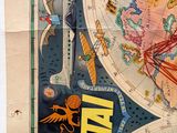 a map of the world on display on the wall