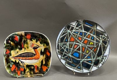 two plates that have different designs on them