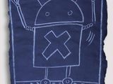 a drawing of a robot on a piece of paper