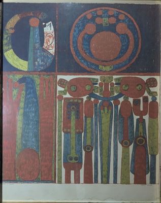 Pierre COURTIN (1921-2012). Trois, moins six ; composition.