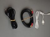 two cables that are connected to each other on the table