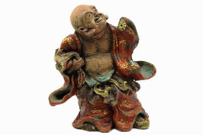 JAPON Hotei en grès émaillé polychrome. Cachet.