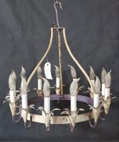 Lustre en fer et tôle peint, à treize bras de lumière à déco…
