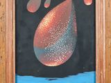 an image of a painting of a drop of water on a black background