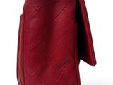 chanel red quilted lambskin flap bag