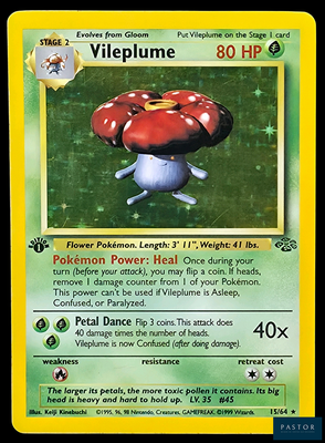 une carte sur laquelle figure l'image d'un champignon
