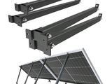 a close up of four different types of solar panels on a white background