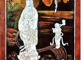 an image of a painting of a woman and a child on a boat