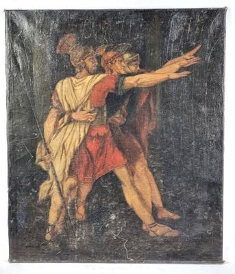 une image représentant un tableau où l'on voit un homme tenant une femme dans ses bras