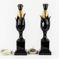 Paire de lampes de table décoratives italiennes en forme d'é… (photo 4)