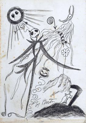 un dessin représentant Jack et Sally tiré de « The Nightmare »