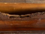 a piece of wood that has been stripped off of it