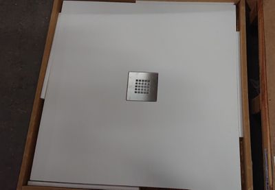 Bac à douche BASALTO DOCCIA, 90x90cm, couleur blanc, Texture…