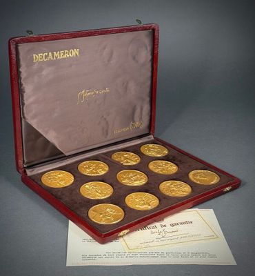 an image of a box of gold coins with a certificate in it