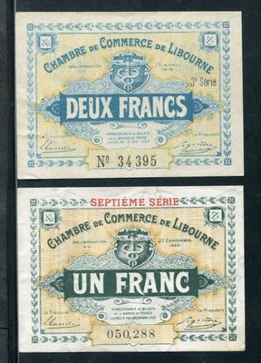 deux billets de banque français sur lesquels figure l'image d'un lion