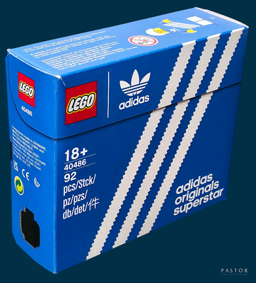 a blue box with a white stripe on top of it