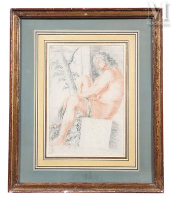 une image représentant le dessin d'une femme nue assise sur une chaise