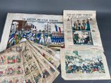 plusieurs vieux journaux français sur lesquels figurent des photos de militaires