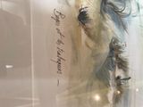 a picture of a painting of a horse with feathers on it ' s head