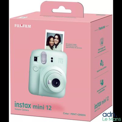 Appareil photo instantané Fuji Instax Mini 12 dans un coffret rose