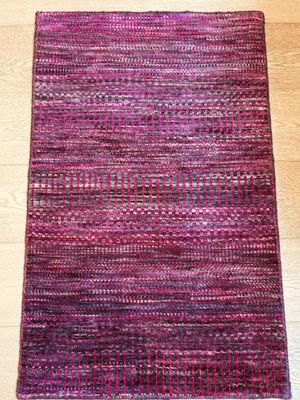 Tapis moderne noué main couleur, dégradé, gris blanc 0/90 x …