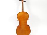 an old violin with a wooden back and a long neck