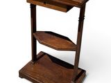 an old wooden table with two shelves on top of it