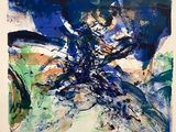 une image représentant un tableau aux couleurs bleues et vertes
