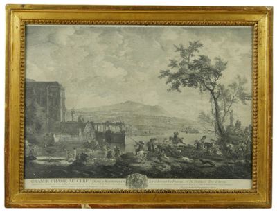 un dessin représentant un paysage avec un château au loin