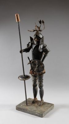 Chevalier Sujet en fer laqué. Moderne