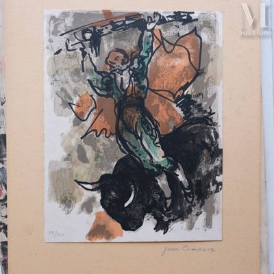 a painting of a man riding a horse with a hat on