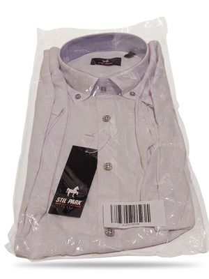 the shirt is in a plastic bag with a tag on it