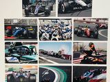 une photo d'une photo d'une voiture de course dans un collage