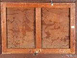 a picture of an old wooden frame with a painting on it